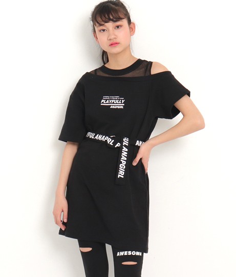 50 Off Anap Girl アナップガール メッシュワンショルベルト付ワンピース ミニワンピ Tシャツ ワンピース ワンピ 女の子 ガールズ 半の通販はau Pay マーケット Anap Au Pay マーケット店