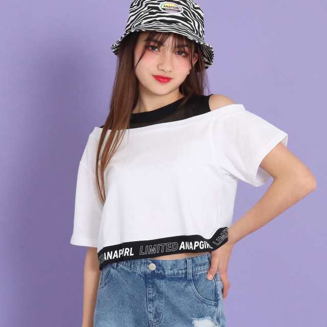 Anap Girl アナップガール メッシュ切替クロップドトップス ガール 春夏 トップス Tシャツ 中学生 ファッション ティーンズ 韓国 ブラッの通販はau Pay マーケット Anap Au Pay マーケット店