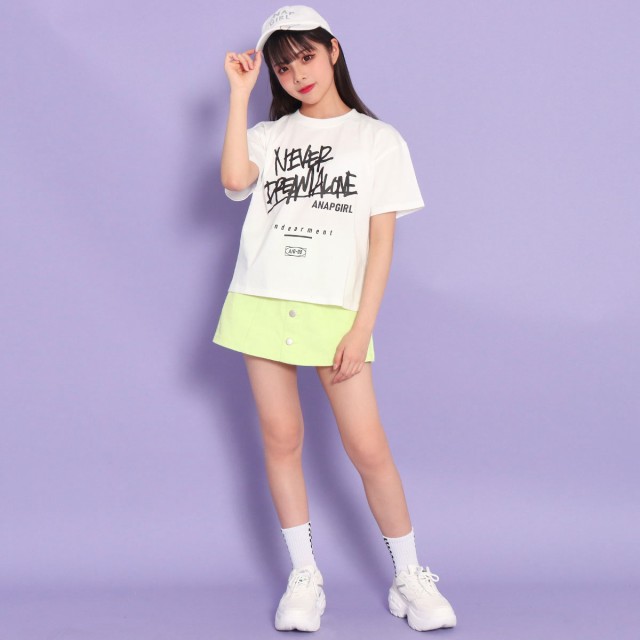 Anap Girl アナップガール ストリートメッセージtシャツ ガール 春夏 トップス Tシャツ 中学生 ファッション ティーンズ 韓国 ネオンオレの通販はau Pay マーケット Anap Au Pay マーケット店