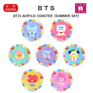 BTS公式グッズ☆BT21 ACRYLIC COASTER [SUMMER SKY] 防弾少年団 