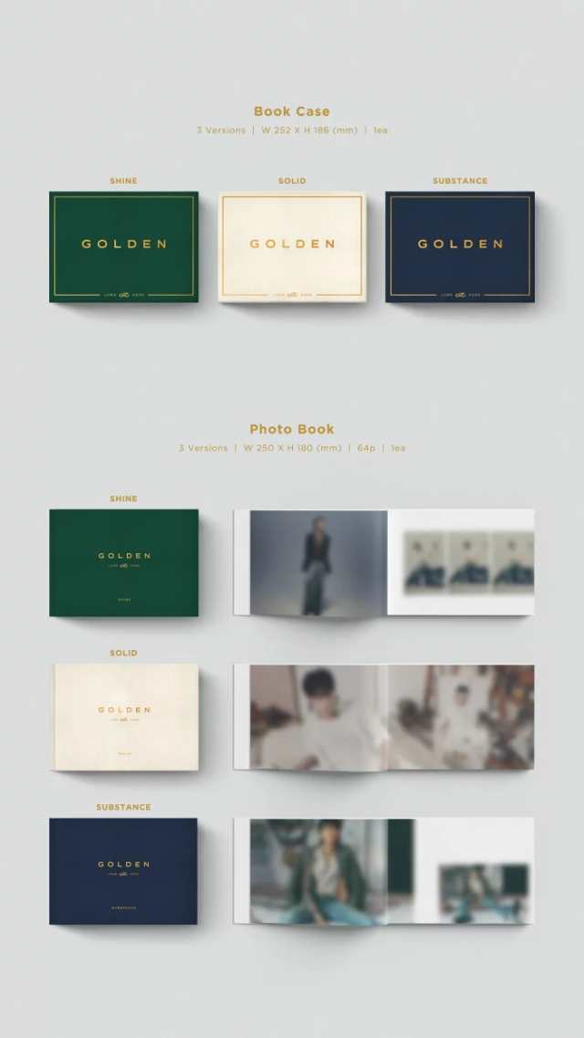 JUNGKOOK 1st【GOLDEN】SHINE/SOLID/SUBSTANCE バージョン 選択