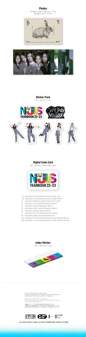 NEWJEANS ★ YEARBOOK 22-23 ニュージンズ ミンジ ハニ ダニエル ヘリン ヘイン【おまけ5種付き】生写真1+トレカ1+サンキューカード３(8809755505745-01)_3
