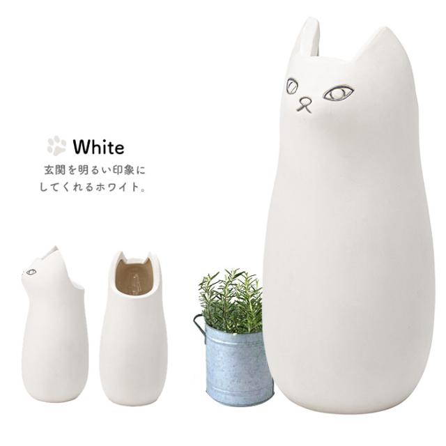 猫 傘立て 陶器製 ねこ ネコ 陶製 アンブレラスタンド シンプル