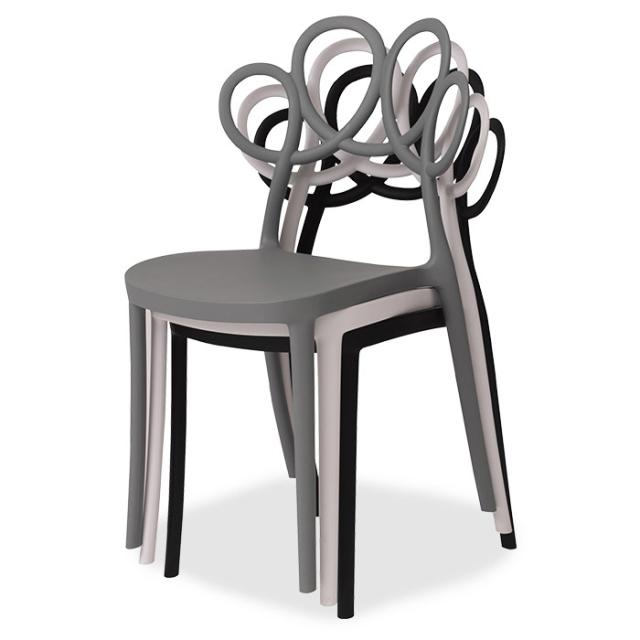 曲線デザイン 椅子　4脚セット 曲線デザイン 椅子 4脚セット