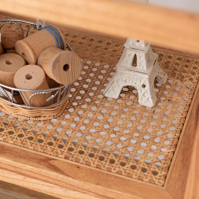 アンティーク風 シェルフ 木製 3段 幅80cm 高さ75cm ガラス 無垢