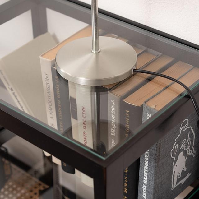 アンティーク】籐 ラタン 3段 ガラス天板 ラック 飾り棚 収納棚