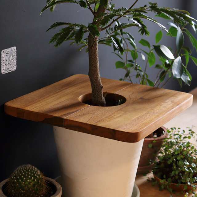 サイドテーブル コーヒーテーブル 観葉植物置き丸太 - サイドテーブル 