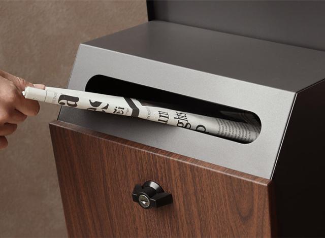 スタンドポスト 郵便ポスト 郵便受け 大容量 木製風 スチール