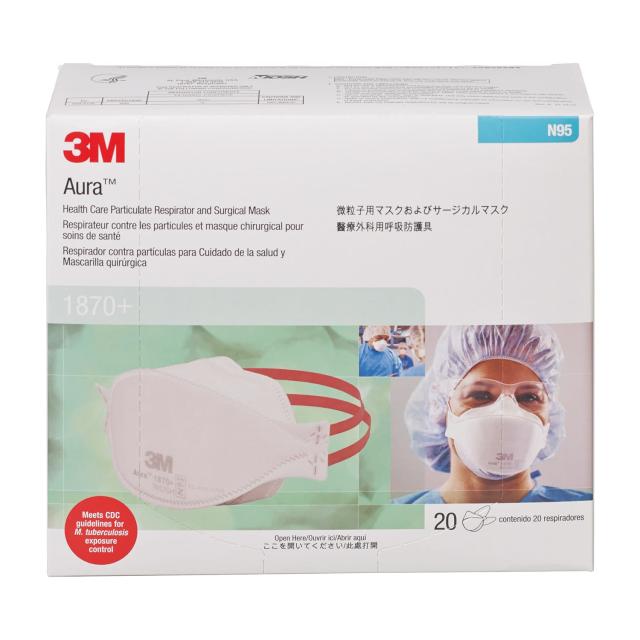 ＡｕｒａＮ95微粒子用マスク（医療用 1870＋MED（20枚） スリーエム 3M 【×12セット】病院 医療 看護 クリニックの通販は