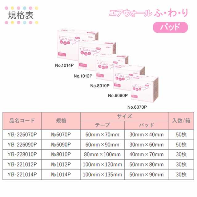 エアウォールふわりパッド NO．8010P（30マイ） 10箱 共和 24-6916-02 絆創膏 パッド付 防水 保護 肌トラブル 密着 透明 極薄