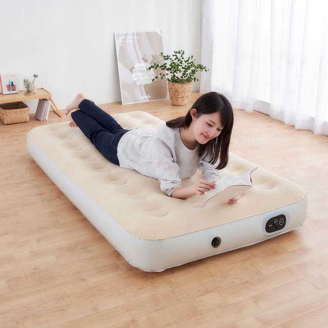 電動エアーベッド シングル EAB-S 1個 アイボリー アイリスオーヤマ ベッド エアーベッド 電動 簡易ベッド 災害 防災グッズ キャンプ_1