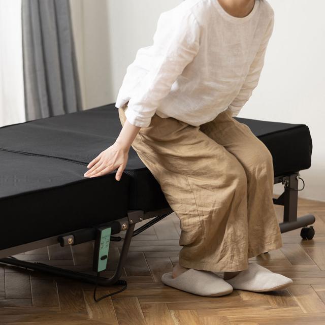 折りたたみ 電動リクライニングベッド OTB-PDN ブラック 100373 1台