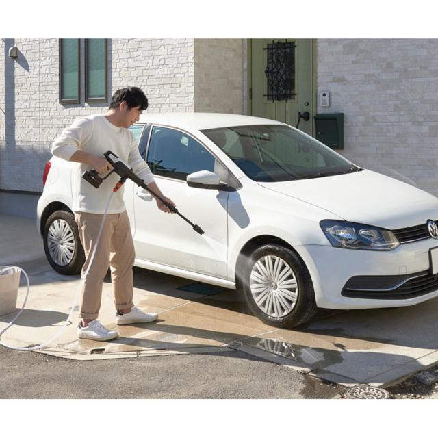 高圧洗浄 ハンディウォッシャー 充電式  ホワイト JHW-201 1台 アイリスオーヤマ 温水使用可能 コードレス 2.2MPa