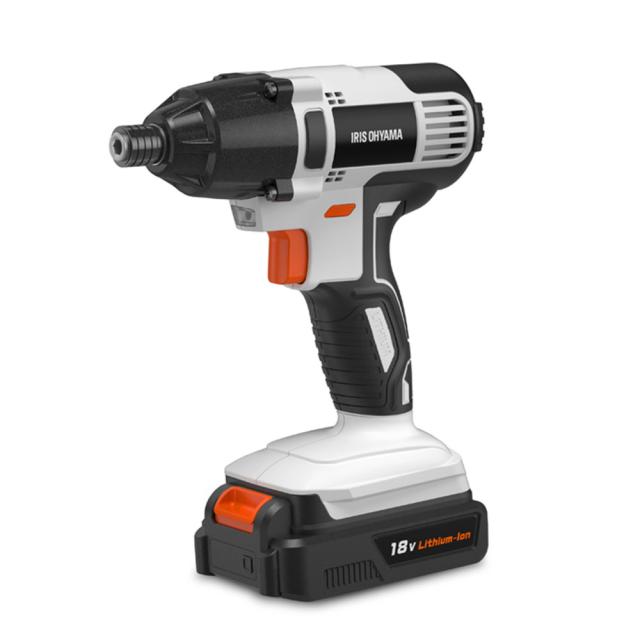 インパクトドライバー 充電式 18V バッテリー付き ホワイト JID160 1台 アイリスオーヤマ LEDライト付き ビット10本付き