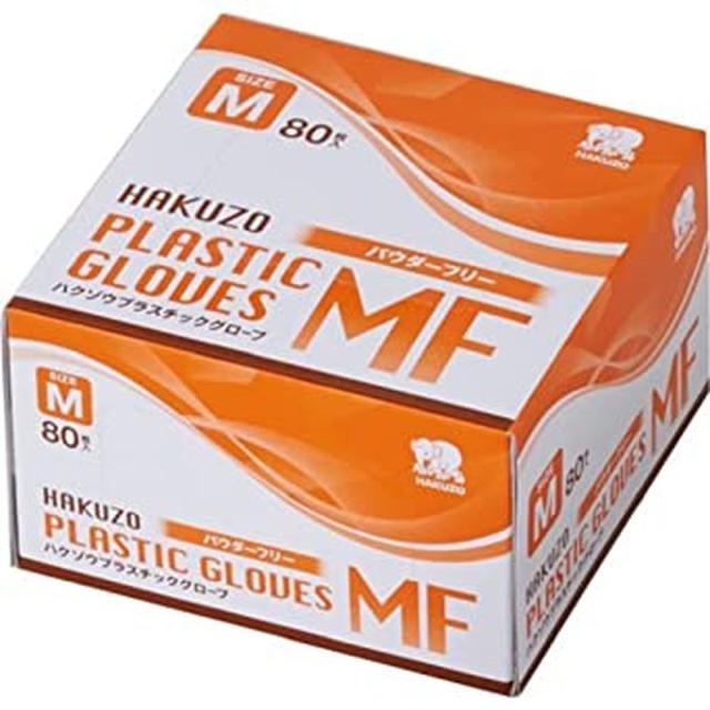 ハクゾウプラスチックグローブMFPF M(80枚) ハクゾウメディカル 【×30セット】病院 医療 看護 クリニック