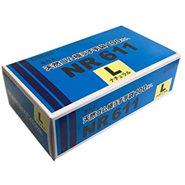 粉付き天然ゴム極うす手袋 ＮＲ６１１ 04709（L）100枚入り ダンロップホームプロダクツ 【×20セット】病院 医療 看護 クリニック