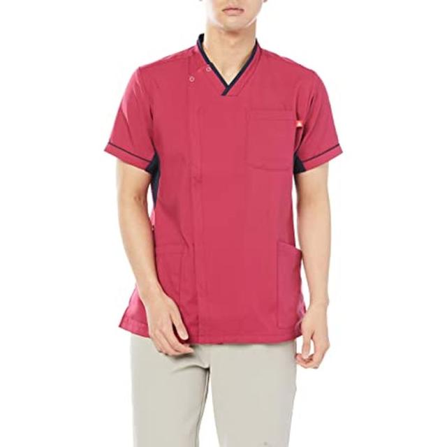 ルコックユニセックスＶネックスクラブ UQM1534（ロゼXネイビー） 明石スクールユニフォームカンパニー ＬＬ 病院 医療 看護 クリニックの通販は