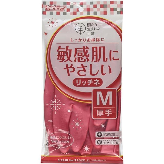 リッチネ手袋 厚手 06700（M・ピンク） ダンロップ ホームプロダクツ 【×120セット】病院 医療 看護 クリニック