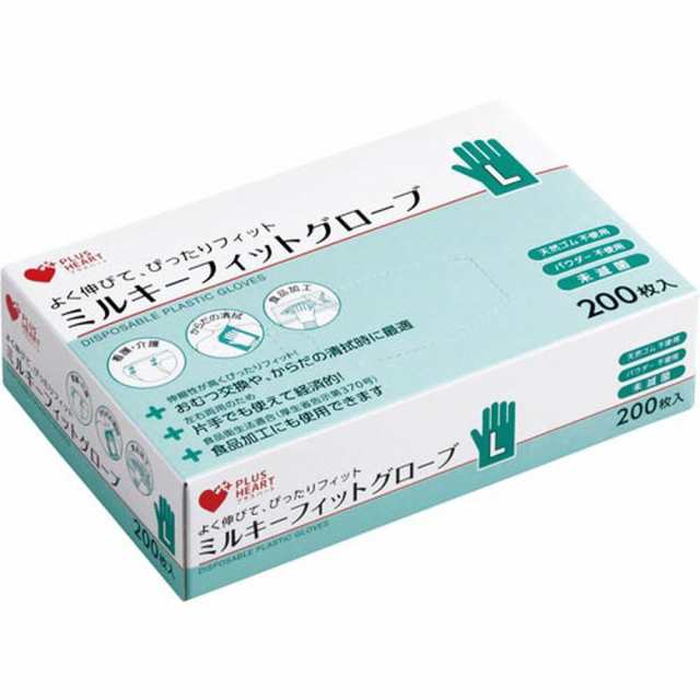 ミルキーフィットグローブ 70206（L）200枚入り オオサキメディカル 【×20セット】病院 医療 看護 クリニックの通販は 8,640円