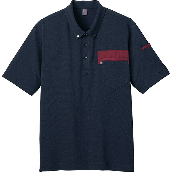 半袖ポロシャツ CSP172-2(ネイビー) ４Ｌ 看護師 ナース 病院 病棟 事務 ユニフォーム 制服 カーシーカシマ