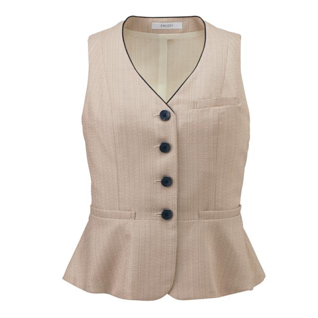 ベスト（レディス用） ESV705-8(ベージュ) １３号 看護師 ナース 病院 病棟 事務 ユニフォーム 制服 カーシーカシマ