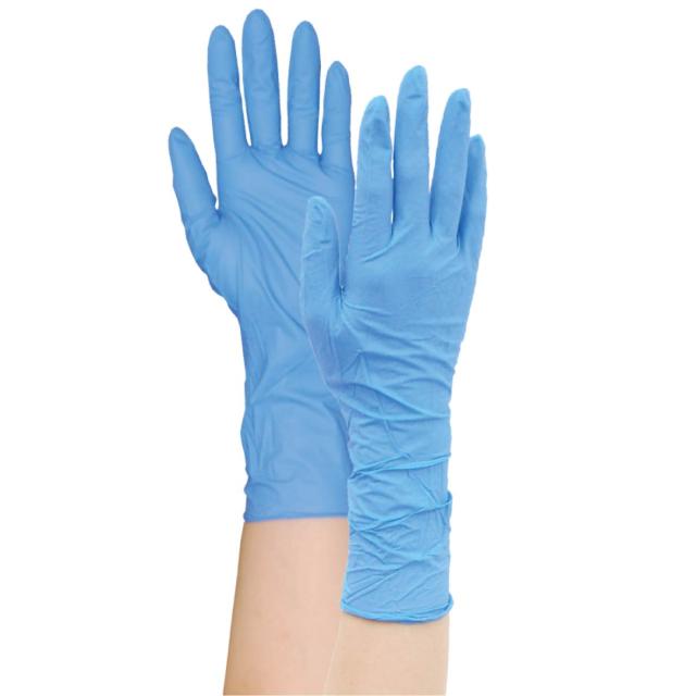 タケトラ ニトリル手袋（ロング）  075843(M・ブルー)100マイ【10箱セット】 竹虎 介護 病院 施設の通販は