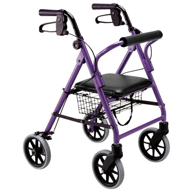 歩行車　ハッピーミニ 117003(パープルメタリック) 竹虎 介護 病院 施設