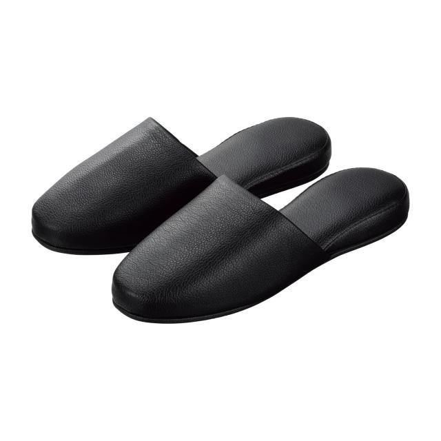 マツヨシ スリッパ(抗菌・レザー調) HP-20-M(27．0CM)12ソク 1箱 松吉医科器械  ブラック 25-4071-0002の通販は