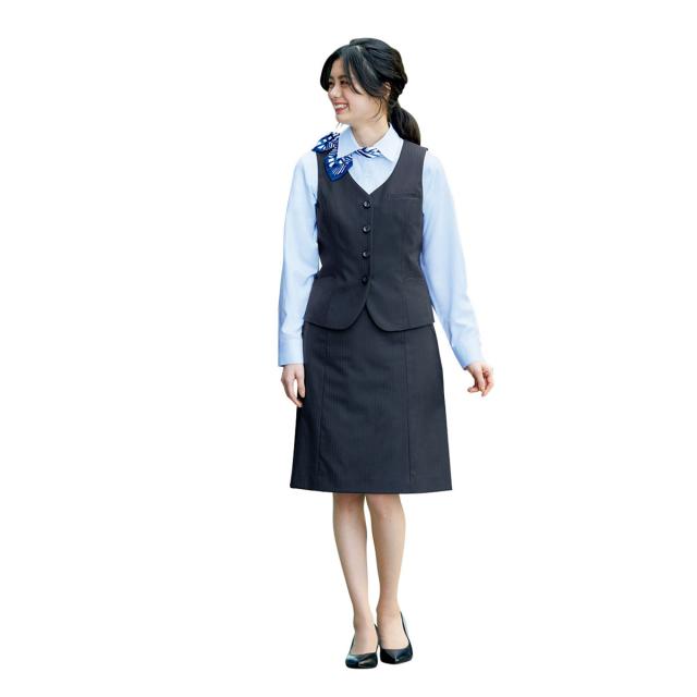 Ａラインスカート EAS713-52 ネイビー 7号 カーシーカシマ 看護師 ナース 病院 病棟 事務 ユニフォーム 制服_1