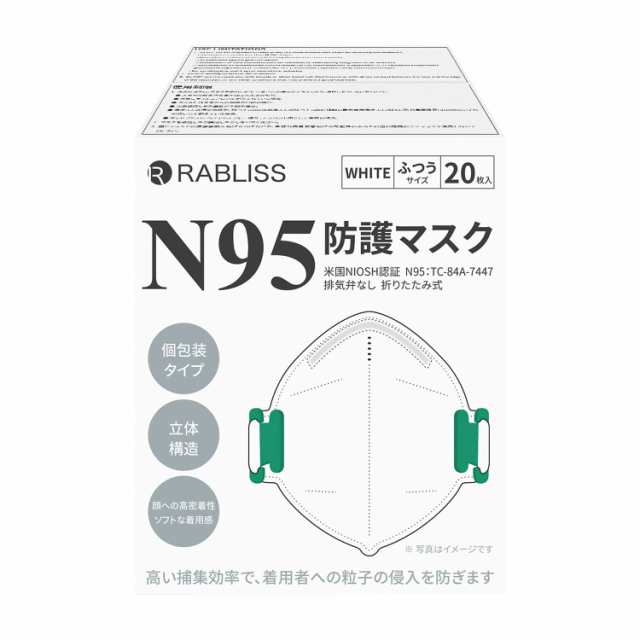 NIOSH N95マスク K0308(20マイ) 36箱 小林薬品 ホワイト 25-6885-00 N95マスク マスク N95の通販は