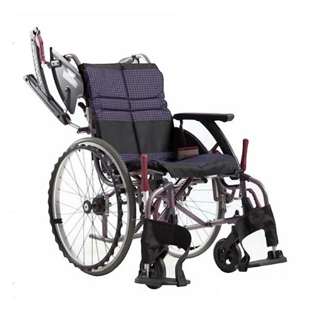 車いす(自走用)ウェイビットループラ WARP22-40-M 1台 カワムラサイクル  カラーファブリック25-4703-0101 車いす 自走用 自動ブレーキ付