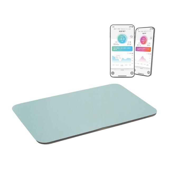 体重測定できる スマートバスマット SBM22U01LJ-GN(グリーン) 1台 issin グリーン 25-7320-01 マッサージガン