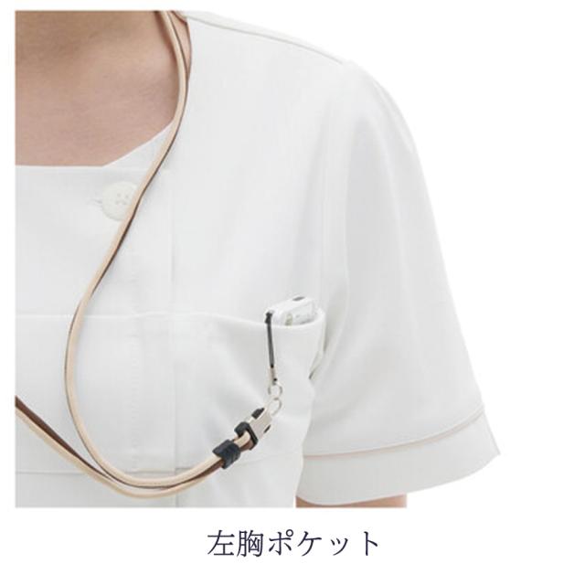 半袖 ワンピース LH-6207(EL)チャコール ナガイレーベン 医療 白衣 エステ クリニック ひざ丈_1