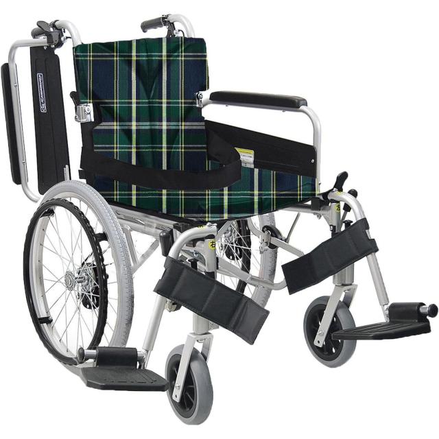 カワムラサイクル 簡易モジュール介助用 中床タイプ 車いす 紫チェック