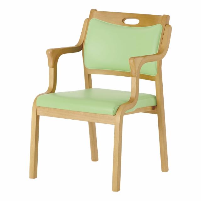 らくらくチェア（半ヒジ・グリップ付）グリーン CARE-111-AC（ライトブラウン 24-8228-0001 松吉医療総合カタログ｜マツヨシ