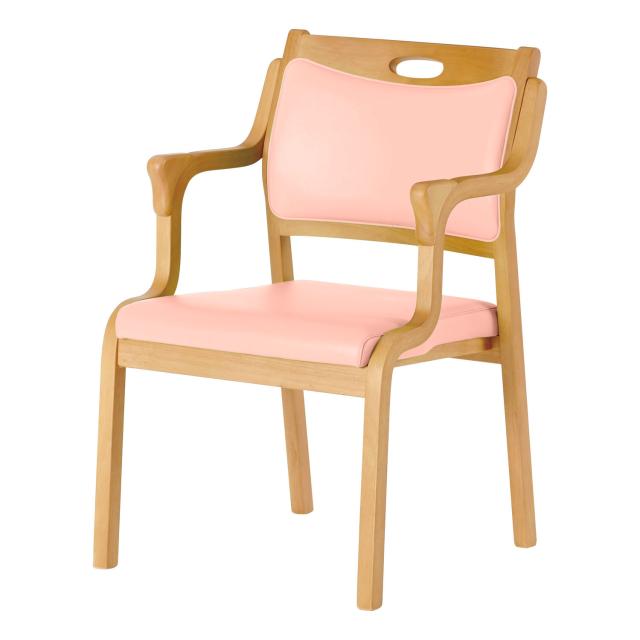 らくらくチェア（半ヒジ・グリップ付）ピンク CARE-111-AC（ライトブラウン 24-8228-0002 松吉医療総合カタログ｜マツヨシ