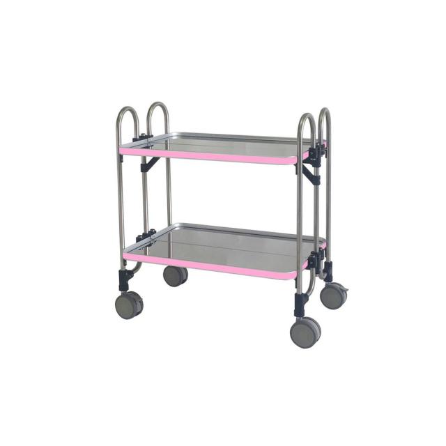 折りたたみ式器械台（２段） HEAM-2P(ピンク)の通販は 68,324円