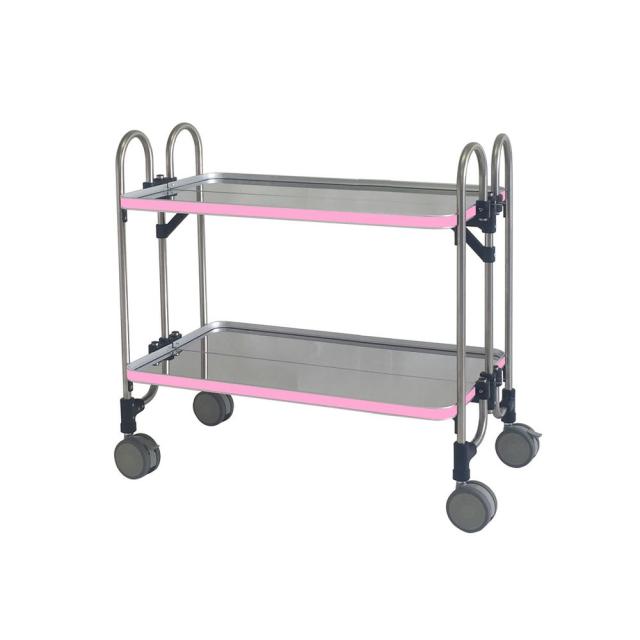 折りたたみ式器械台（２段） HEAW-2P(ピンク)の通販は