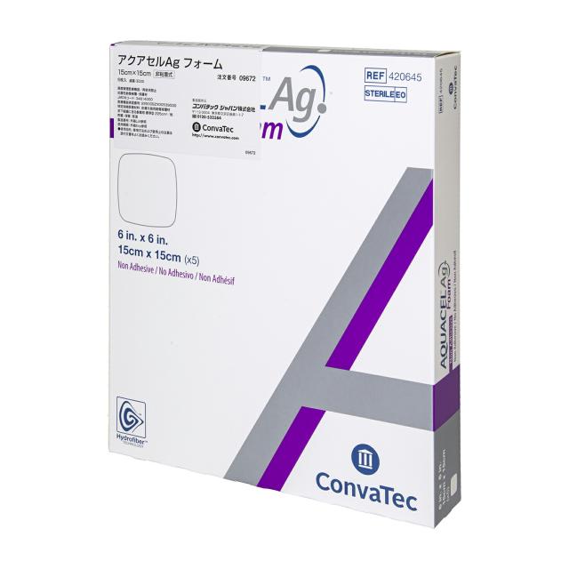 アクアセルAgフォーム 非粘着式  09672 15X15CM 5マイ ドレッシング材 24-9978-02 コンバテックジャパン
