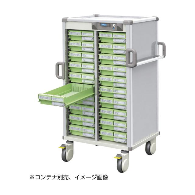 Nカート与薬ロング 3列12段 MCR380HT ホワイト 散薬トレー 25-2268-03 河淳