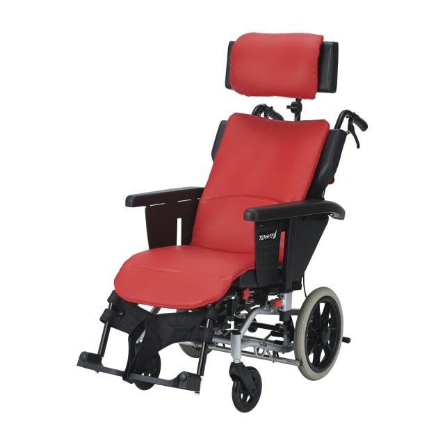 車いす ラクレスト（介助ブレーキ付） PR-2000B(レッド)