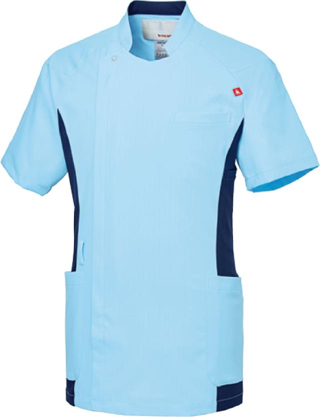 ルコック メンズバイカラージャケット UQM1003N-40 (アクア) 明石SUC 医療 看護