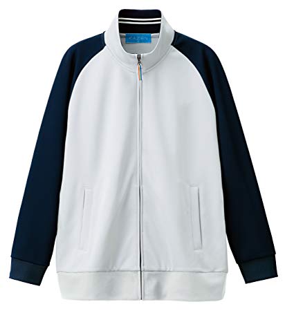 KAZEN（カゼン）　ジャージジャケット　243-11（グレーXネイビー）　SSの通販は 5,283円