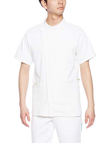 KAZEN（カゼン）　メンズジャケット半袖　073-22（ホワイトXオリーブ）　EX