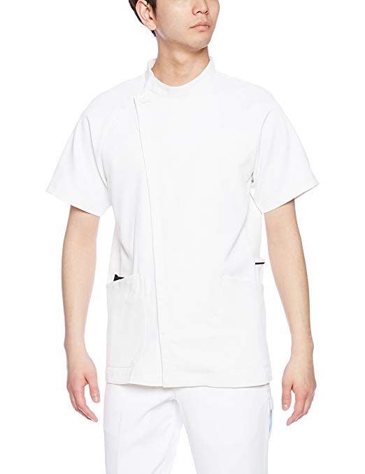 KAZEN（カゼン）　メンズジャケット半袖　073-28（ホワイトネイビー）　EX