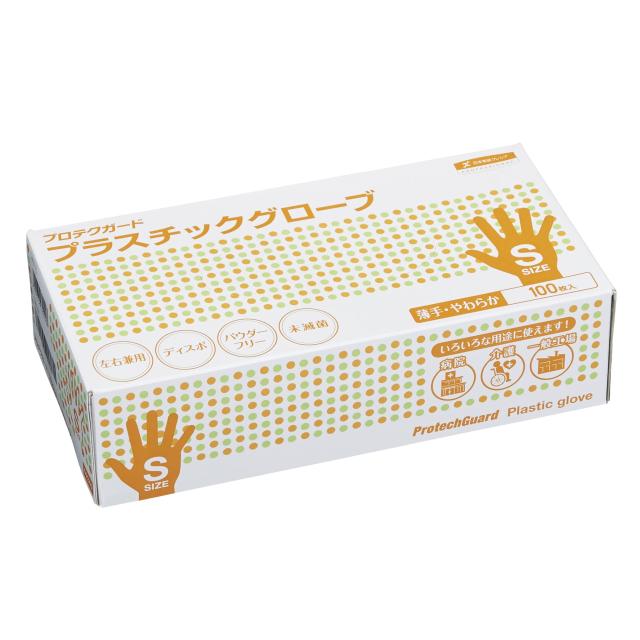 プロテクガードプラスチックグローブ 69240（S）100マイイリ 10箱 日本製紙クレシア 24-4385-00