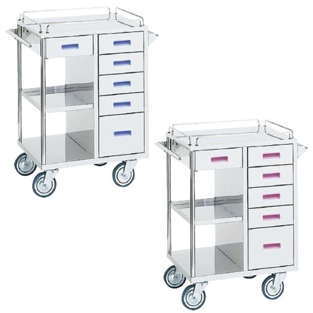 カラフル繃帯交換車 YL-BC1P（ピンク） 1台 松吉医科器械 23-5239-01