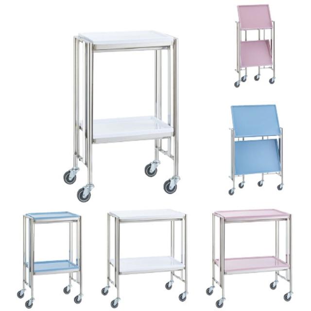 カラフル折りたたみ器械台 YL-FW3P（W710MM）ピンク 1台 松吉医科器械 24-5067-05