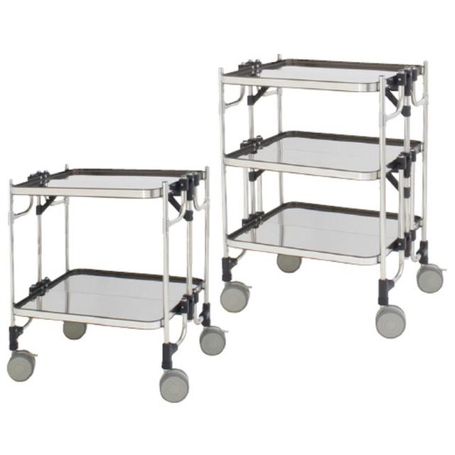 折りたたみ式器械台（2段）取手なし HEA-2-RNO 1台 トクヤマ 24-7275-00