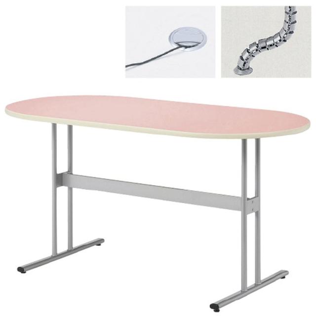 ナーステーブル（楕円型） ピンク NAT-1890R（180X90X90） 1台 ニシキ工業 23-6202-0101